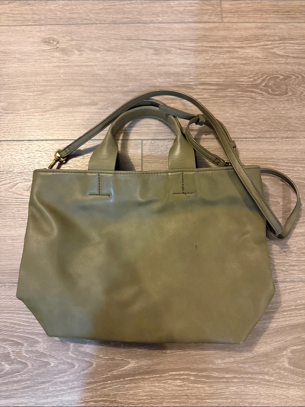 Classic Olive Green Tote Bag with Detachable Strap